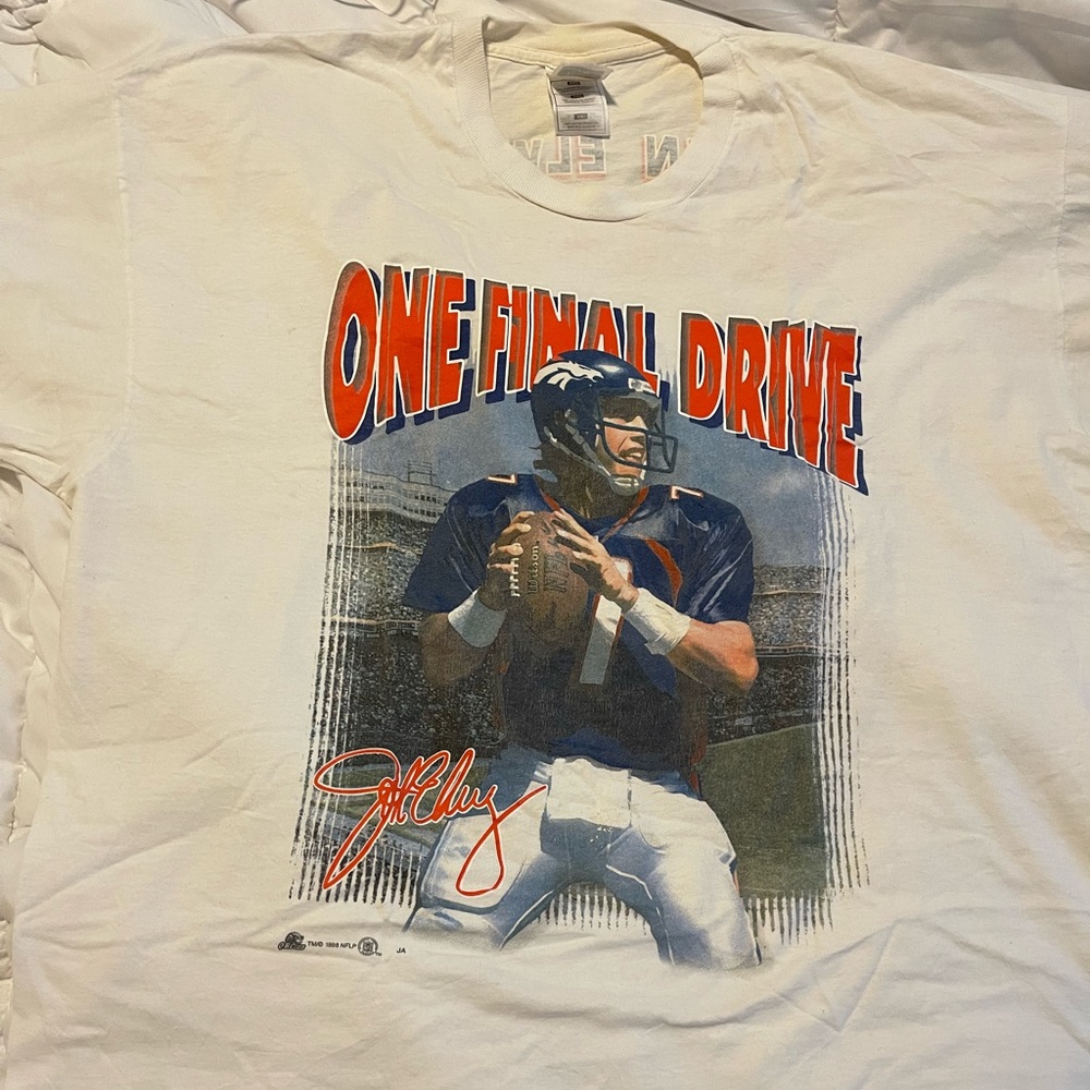 Vintage 1998 John Elway XXL Farewell Tour T-shirt One Final Down see all pics